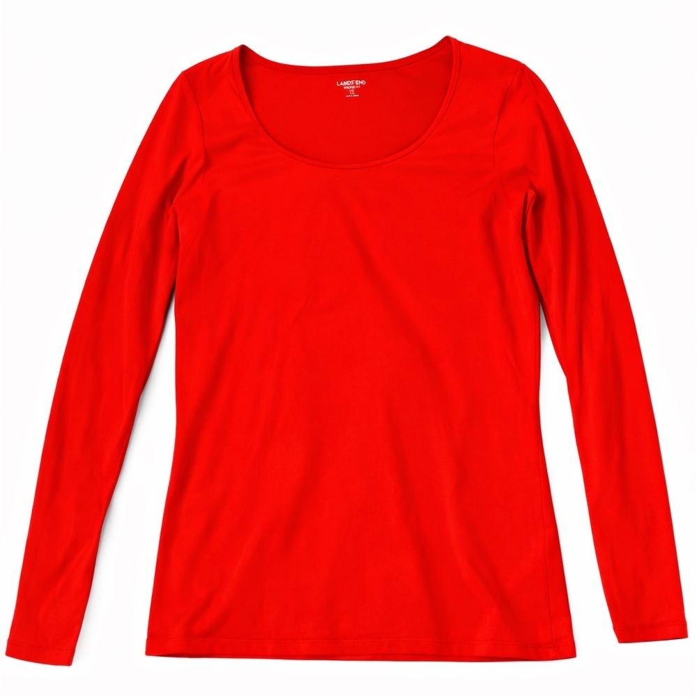 Lands' End Women's Bright Red Long Sleeve Tee